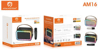 H'Maston AM16 Caixa de Som Bluetooth Portátil com Microfone e LED