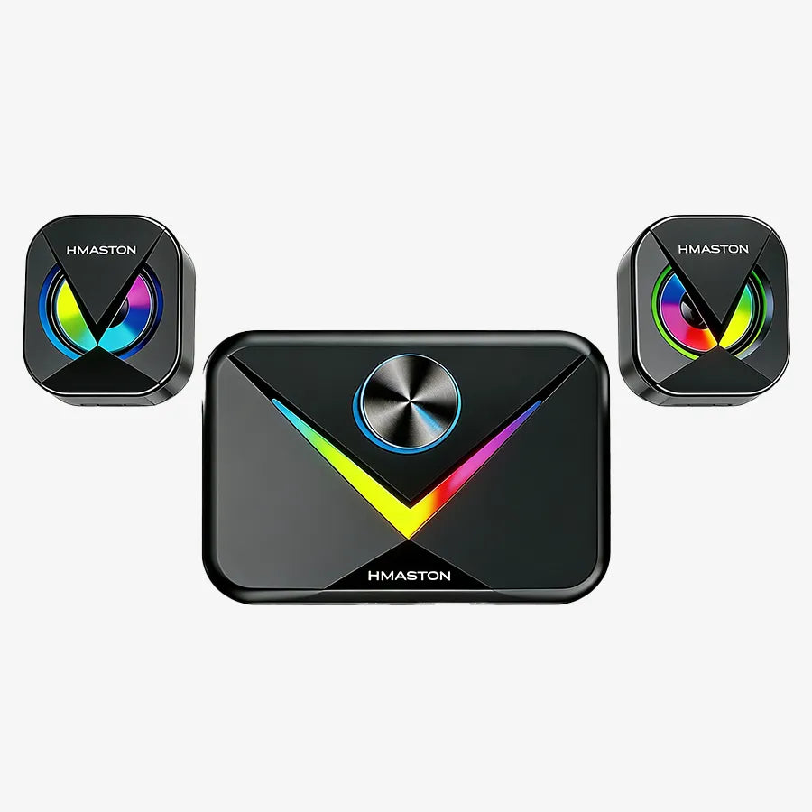 H'Maston AM53 Caixa de Som Bluetooth Gamer com RGB para PC