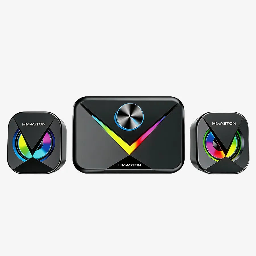H'Maston AM53 Caixa de Som Bluetooth Gamer com RGB para PC