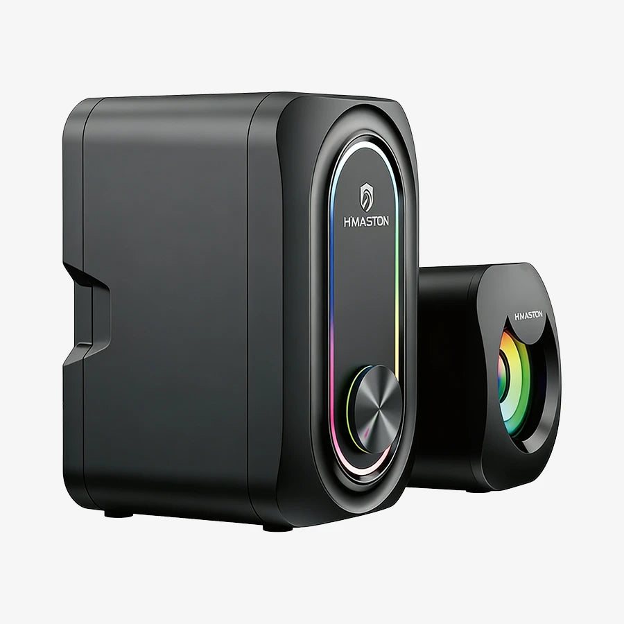H'Maston AM54 Caixa de Som Bluetooth Portátil com LED RGB para PC