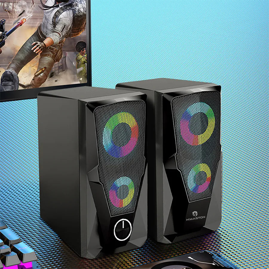 H'Maston AM56 Caixa de Som Gamar para PC - Multimídia Portátil e Prática