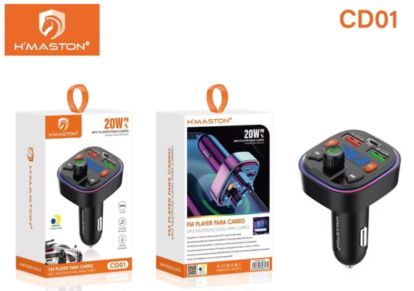 H'Maston CD01 Carregador e Transmissor Veicular Bluetooth