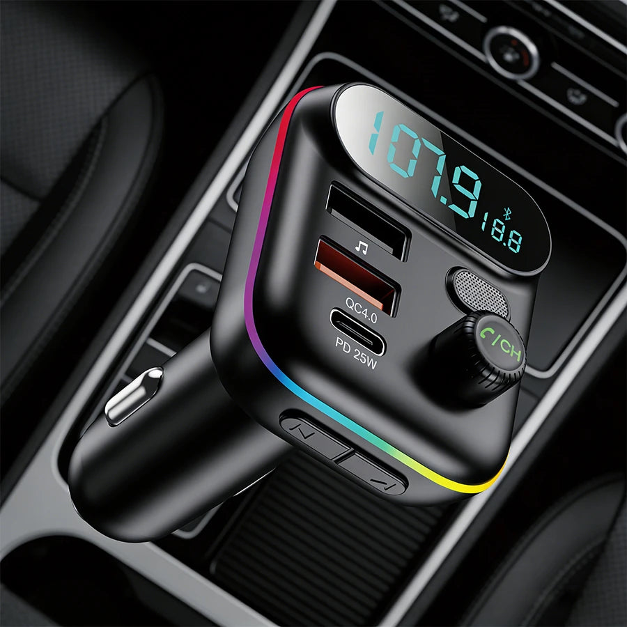 H'Maston CD04 Transmissores FM / Bluetooth Veicular 40W com USB e Bluetooth