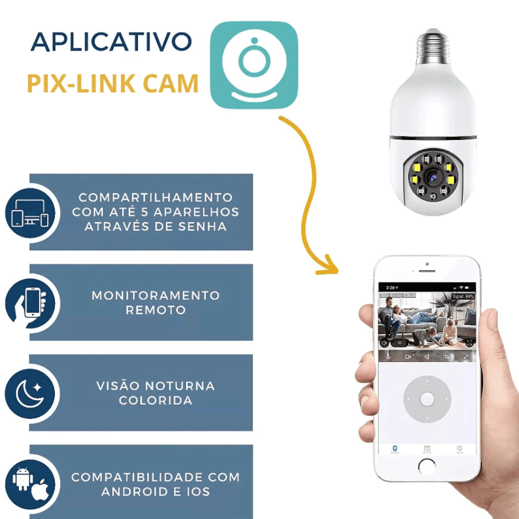H'Maston CM06 Câmera 360° Wi-Fi com App HD - Eleadermall