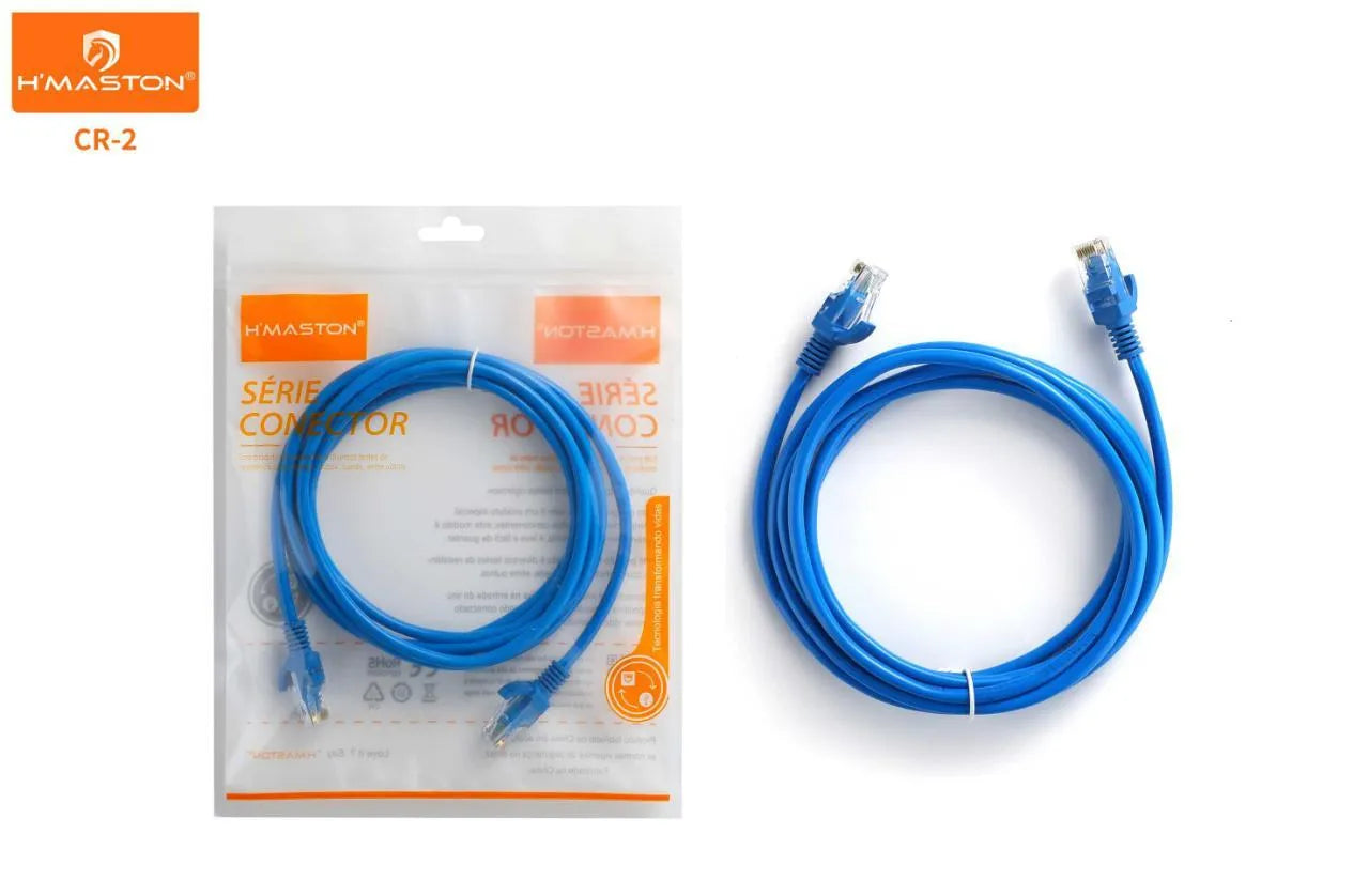 H'Maston CR-2 Cabo de Rede RJ45 2m Cat5e para Internet Estável