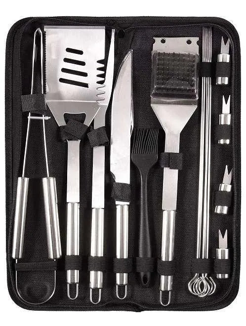 H'Maston DJ16 Kit Churrasco 15 Peças com Bolsa Portátil