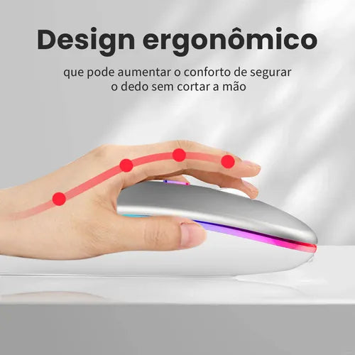 H'maston E1200 Mouse Sem Fio RGB Ergonômico - Eleadermall