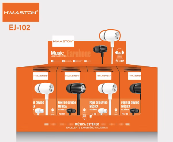 H'Maston EJ102 Fones de Ouvido 3,5mm - Estéreo Leve e Confortável