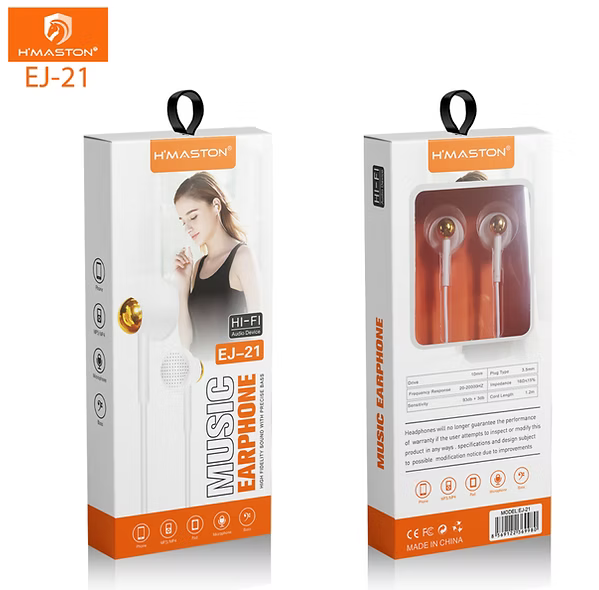 H'Maston EJ21 Fone de Ouvido P2 Estéreo - Conforto e Praticidade