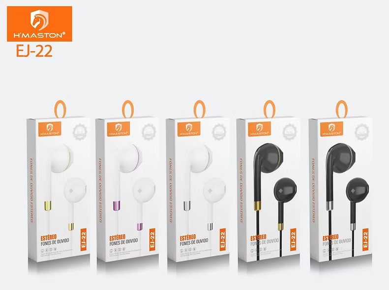 H'Maston EJ22 Fone de Ouvido com Fio - Estéreo Leve e Confortável
