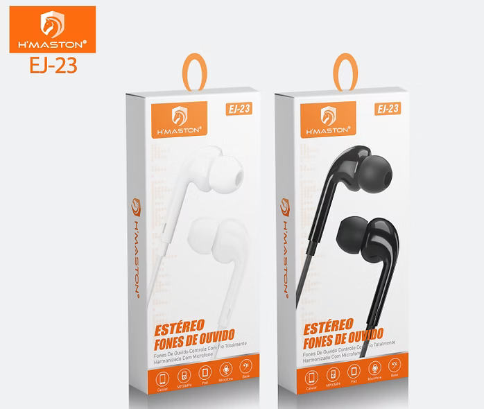 H'Maston EJ23 Fones de Ouvido P2 Estéreo - Conforto e Praticidade