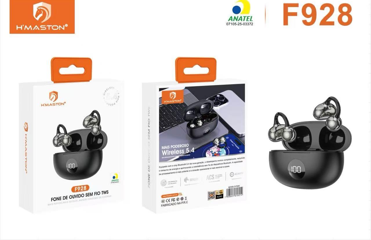 H'Maston F928 Fone TWS Condução Óssea Bluetooth 5.4