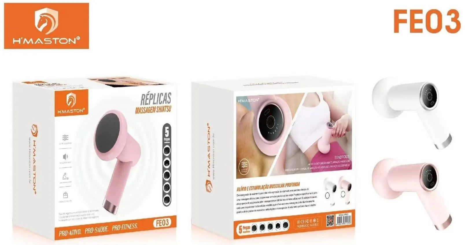 H'Maston FE03 Massageador Portátil Compacto para Relaxamento