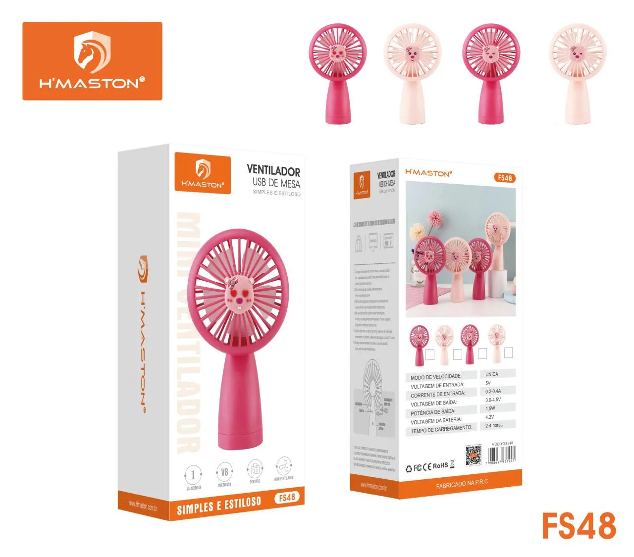 H'Maston FS48 Mini Ventilador Recarregável para Acampamento