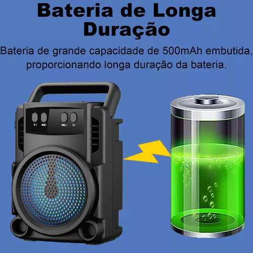 H'Maston GTS1360 Caixinha Bluetooth Portátil com Rádio FM