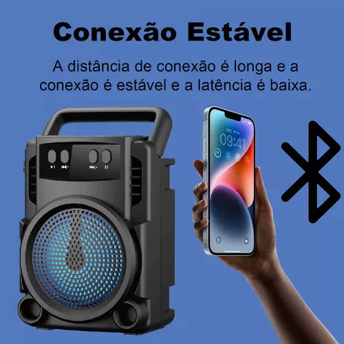 H'Maston GTS1360 Caixinha Bluetooth Portátil com Rádio FM
