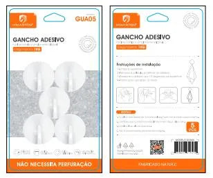 H'Maston GUA05 Gancho Adesivo Forte para Roupas e Toalhas