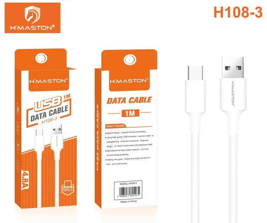 H'Maston H108 Cabo Carregamento Rápido e Reforçado 1m