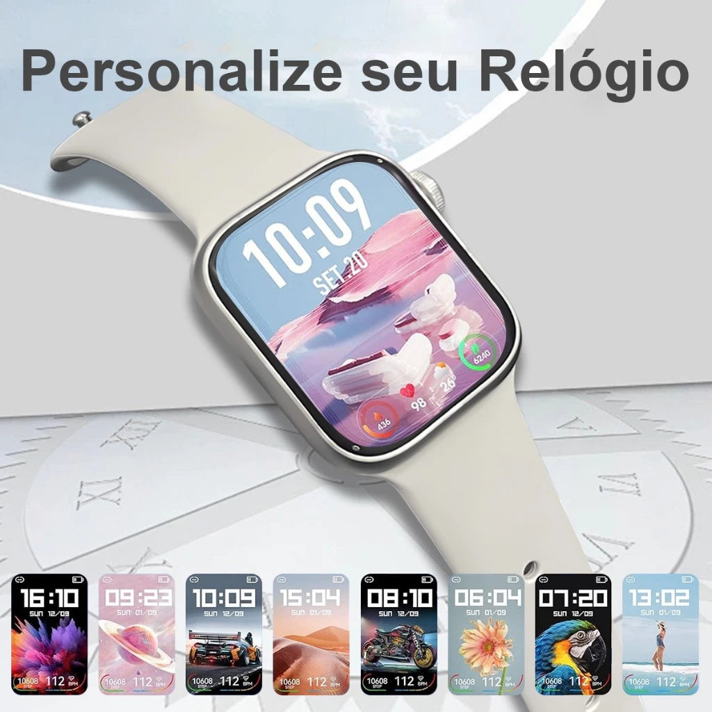H'Maston H12mini Smartwatch NFC e IP68 Prateado - Eleadermall