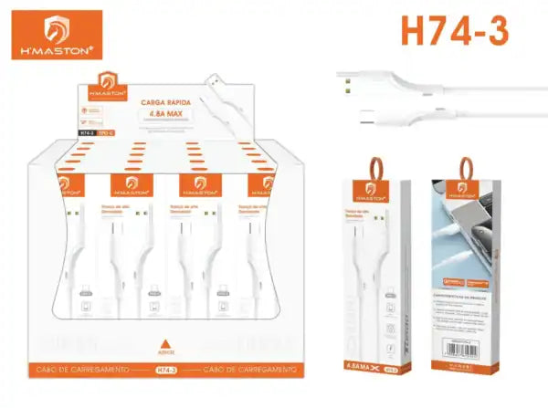 H'Maston Y74-3 Carregador Turbo 120W - USB + PD Type-C 6A