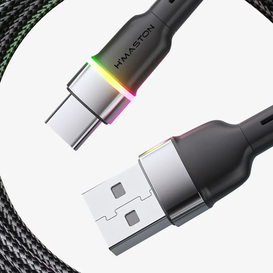 H'Maston HB03 Cabo USB 4.1A com Luz RGB - Eleadermall