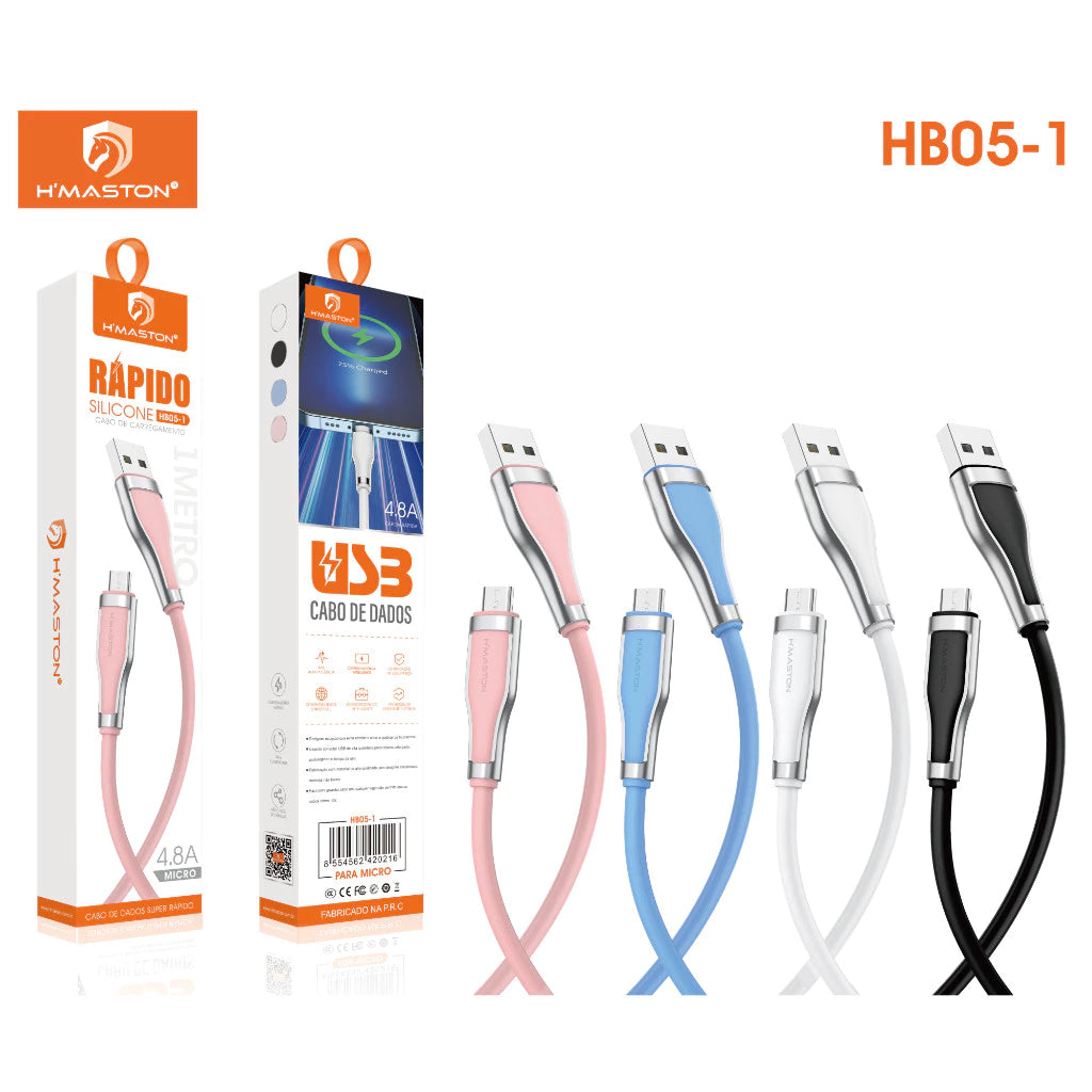H'Maston HB05 Cabo Carga Rápida 1m Tipo C/IOS - Eleadermall
