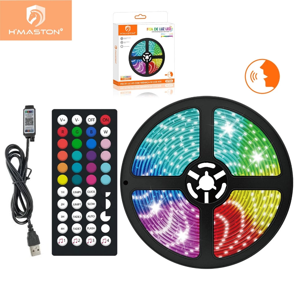 H'Maston HFT03 Fita LED RGB 5m - Iluminação Decorativa Flexível