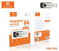 H'maston HM-U64 Pen Drive 64GB USB 3.0 Metal Alta Velocidade
