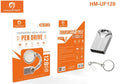 H'Maston HM-UF128 Pendrive 128GB Metal USB 2.0 Chaveiro Elegante