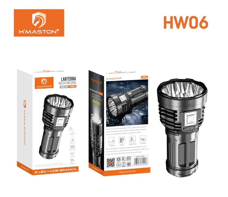 H'Maston HW06 Lanterna de Cabeça Recarregável 9 LEDs à Prova D'água