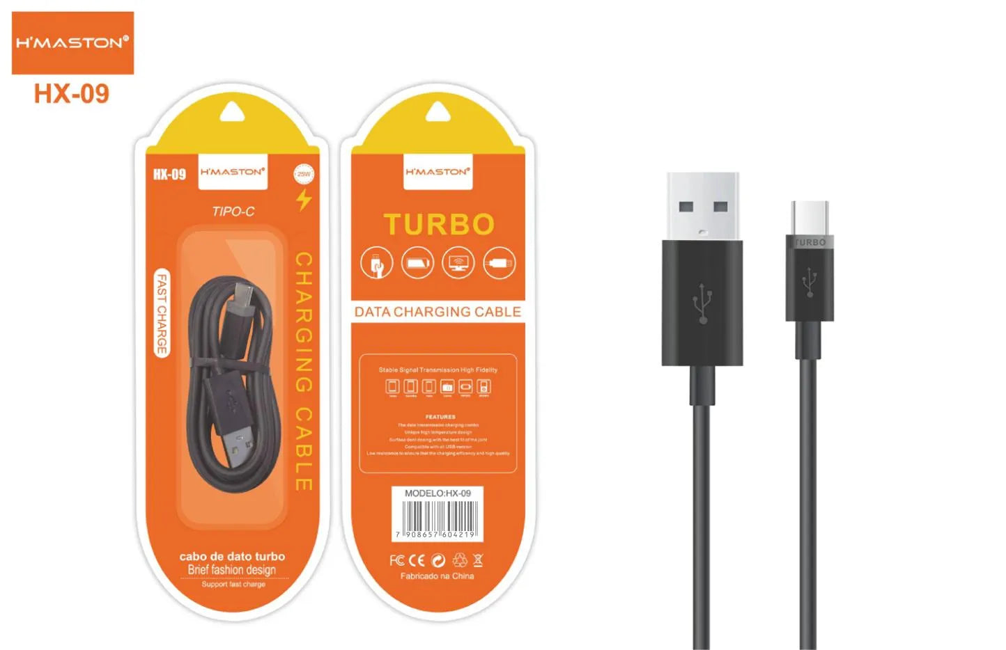 H'Maston HX09 Cabo USB Tipo C Carregamento Rápido 25W