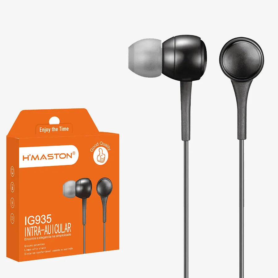 H'maston IG935 Fone Intra-Auricular 3.5mm Branco - Eleadermall