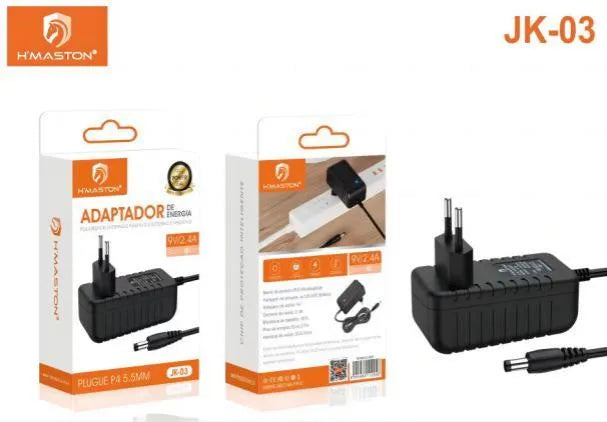 H'Maston JK03 Adaptador 9V/2,4A P4 - Energia Confiável e Segura