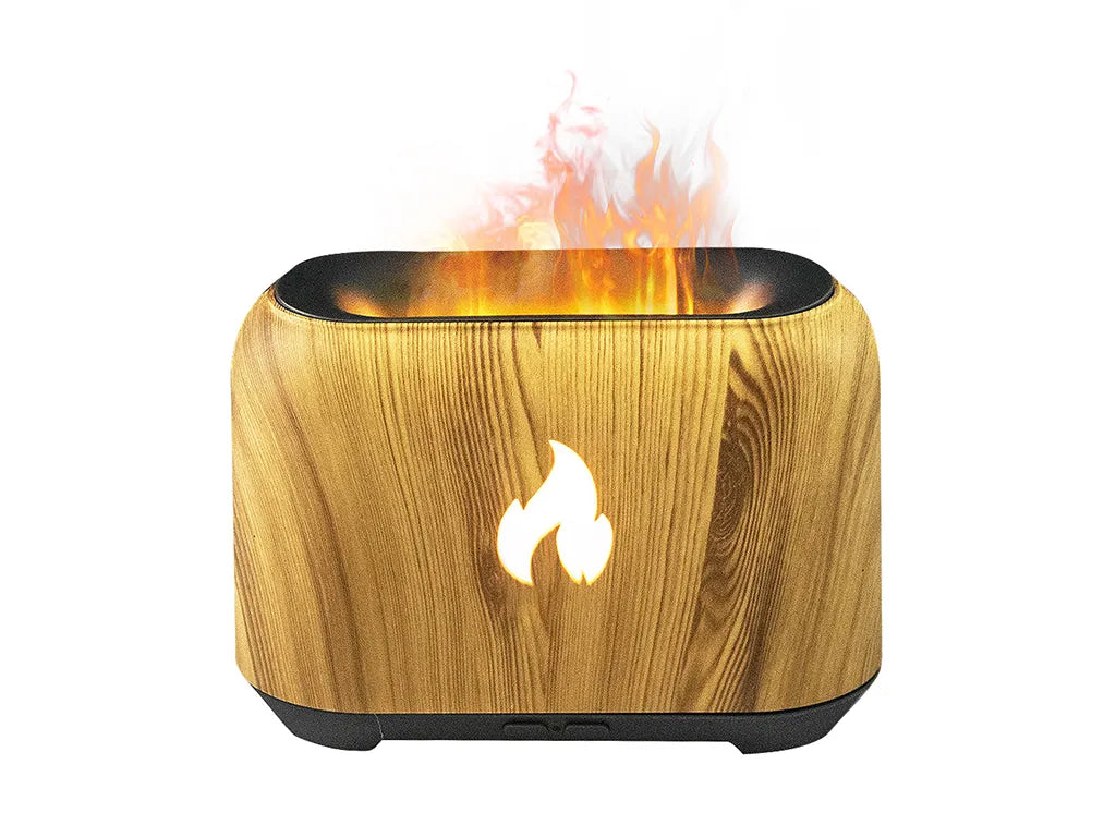 H'Maston JSQ13 Difusor Aromatizador Ultrassônico LED Efeito Chamas