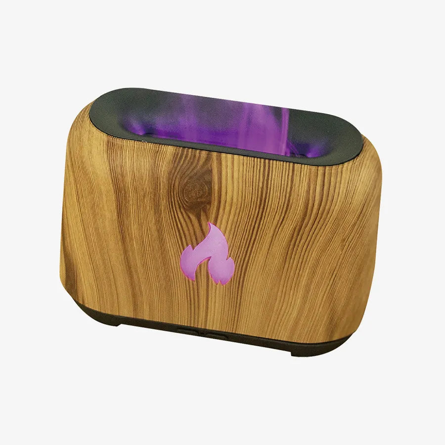 H'Maston JSQ13 Difusor Aromatizador Ultrassônico LED Efeito Chamas