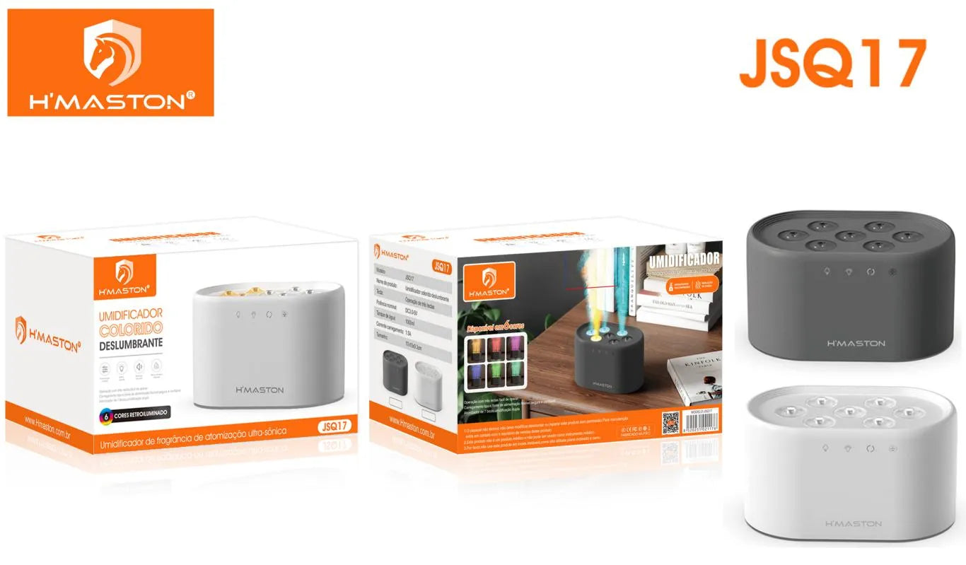 H'Maston JSQ17 Umidificador Colorido - Aromaterapia e Estilo