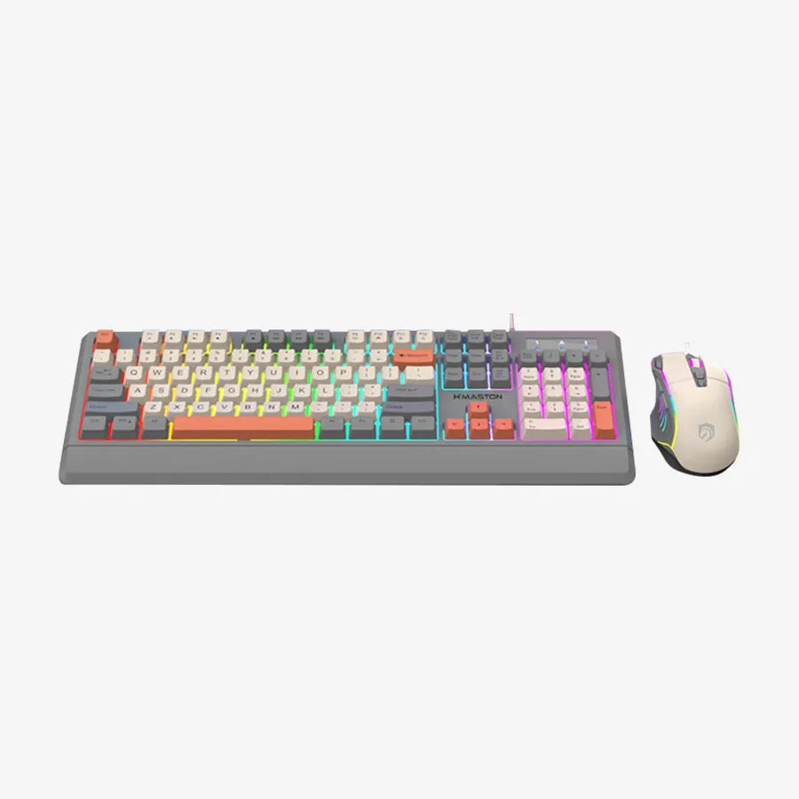 H'Maston KB715 Kit Gamer RGB Com Fio e Colorido