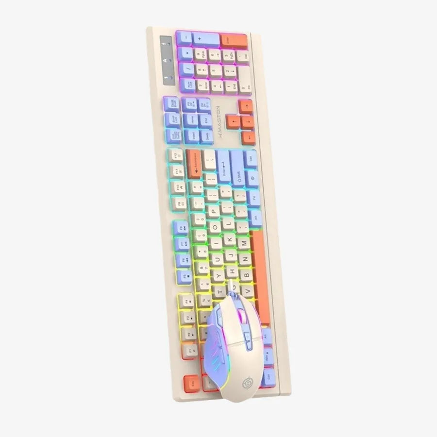 H'Maston KB715 Kit Gamer RGB Com Fio e Colorido