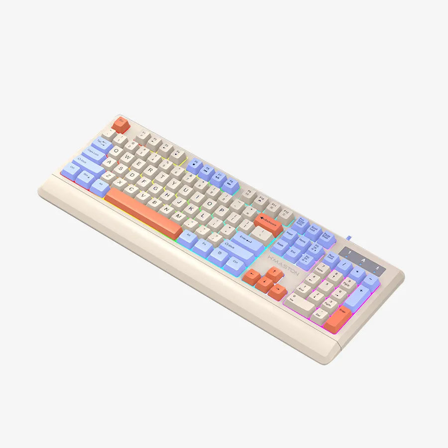 H'Maston KB715 Kit Gamer RGB Com Fio e Colorido