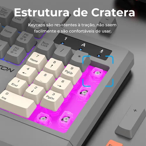H'Maston KB715 Kit Gamer RGB Com Fio e Colorido - Eleadermall