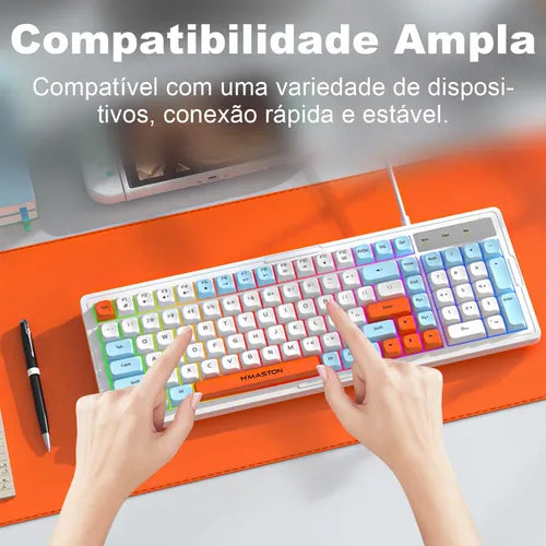 H'Maston KB717 Teclado e Mouse Gamer RGB USB - Eleadermall
