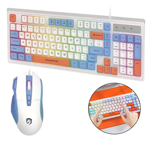 H'Maston KB717 Teclado e Mouse Gamer RGB USB - Eleadermall