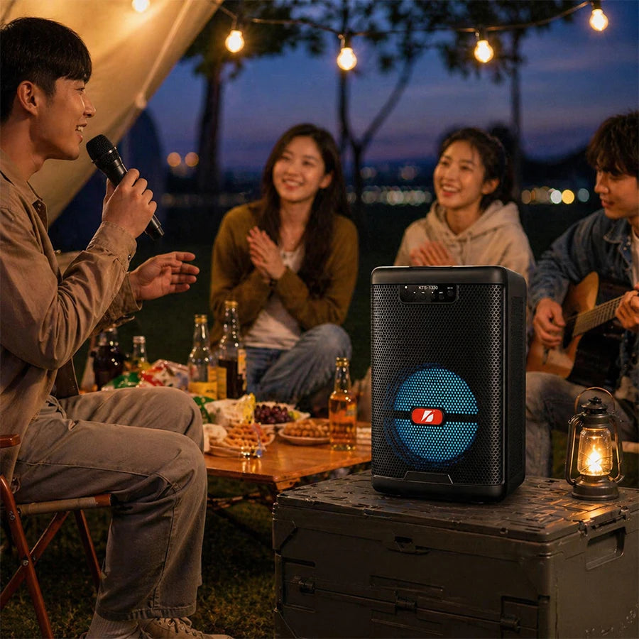 H'Maston KTS-1330 Caixa de Som Bluetooth com Microfone