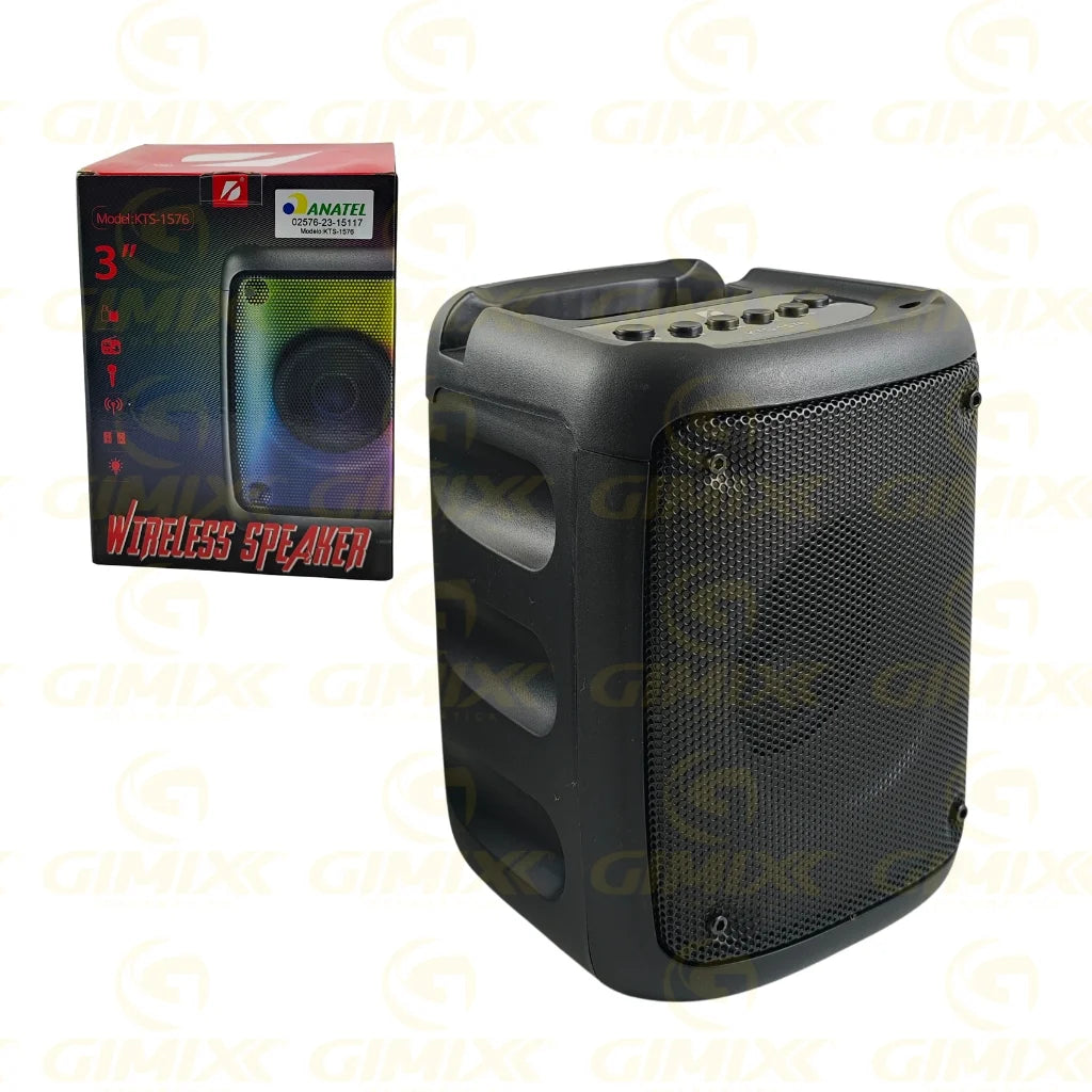 H'Maston KTS-1576 Caixa de Som Bluetooth com Suporte e Karaokê