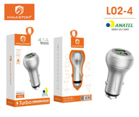 H'Maston L02-4: Carregador Veicular Turbo USB 2.4A 3.1A