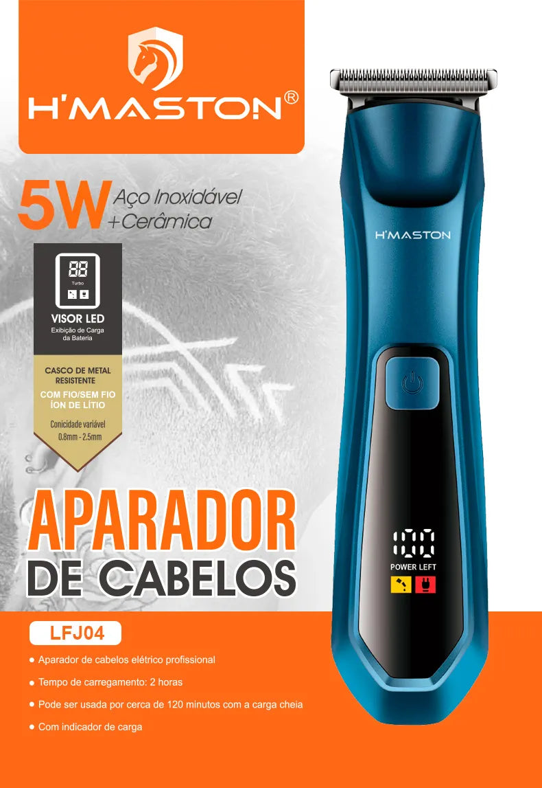 H'Maston LFJ04 Máquina de Cortar Cabelo e Barba 5W