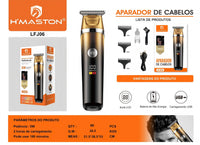 H'Maston LFJ06 Máquina de Corte de Cabelo Profissional - Aço Inox e Cerâmica