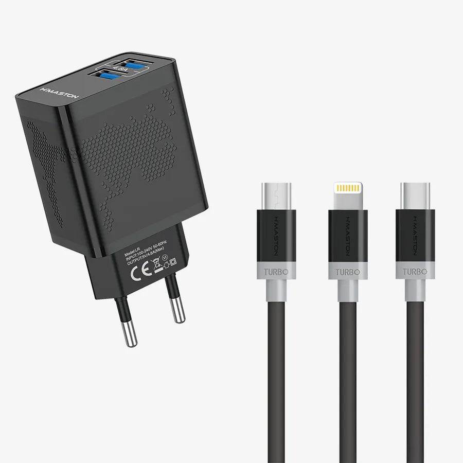 H'Maston LR12 Turbo Carregador com 2 Portas USB - Eleadermall