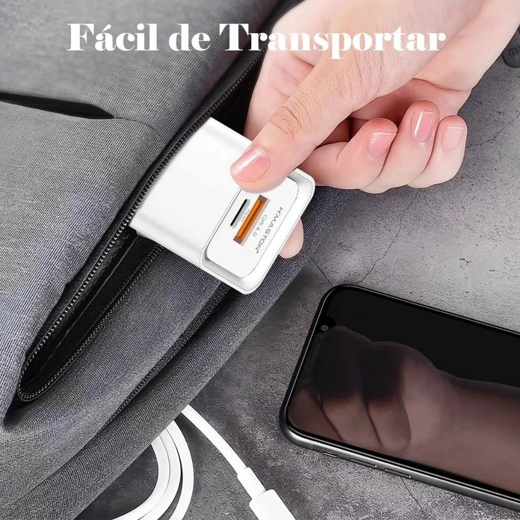 H'Maston LR23-4 Carregador Turbo Tipo-C e USB-A 30W - Eleadermall