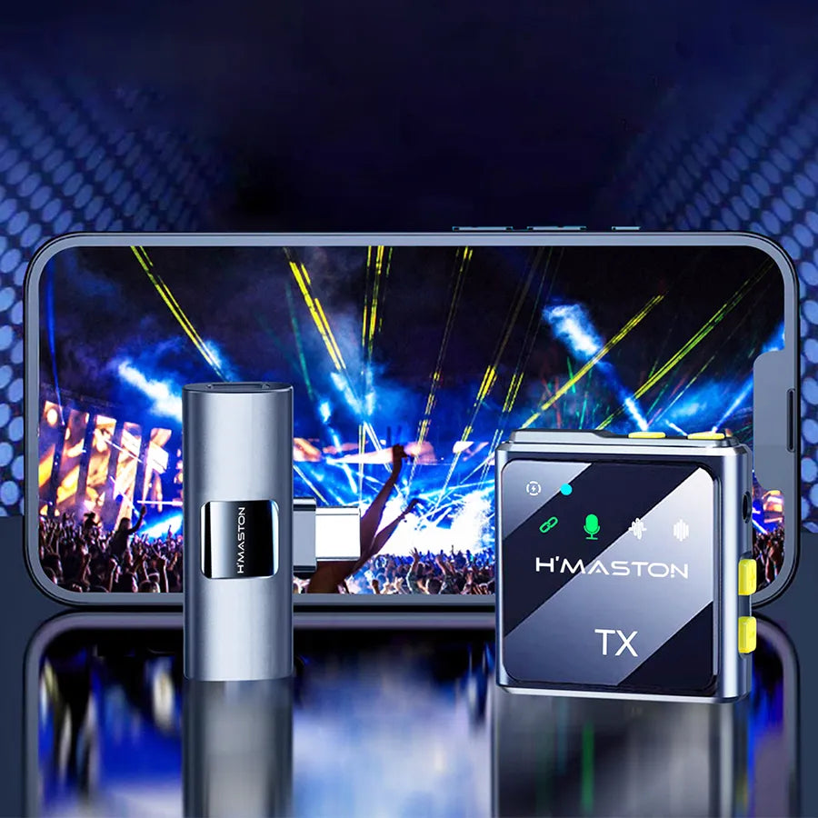 H'Maston MK11/12 – Microfones Tipo-C e Lightning para Celular - Eleadermall